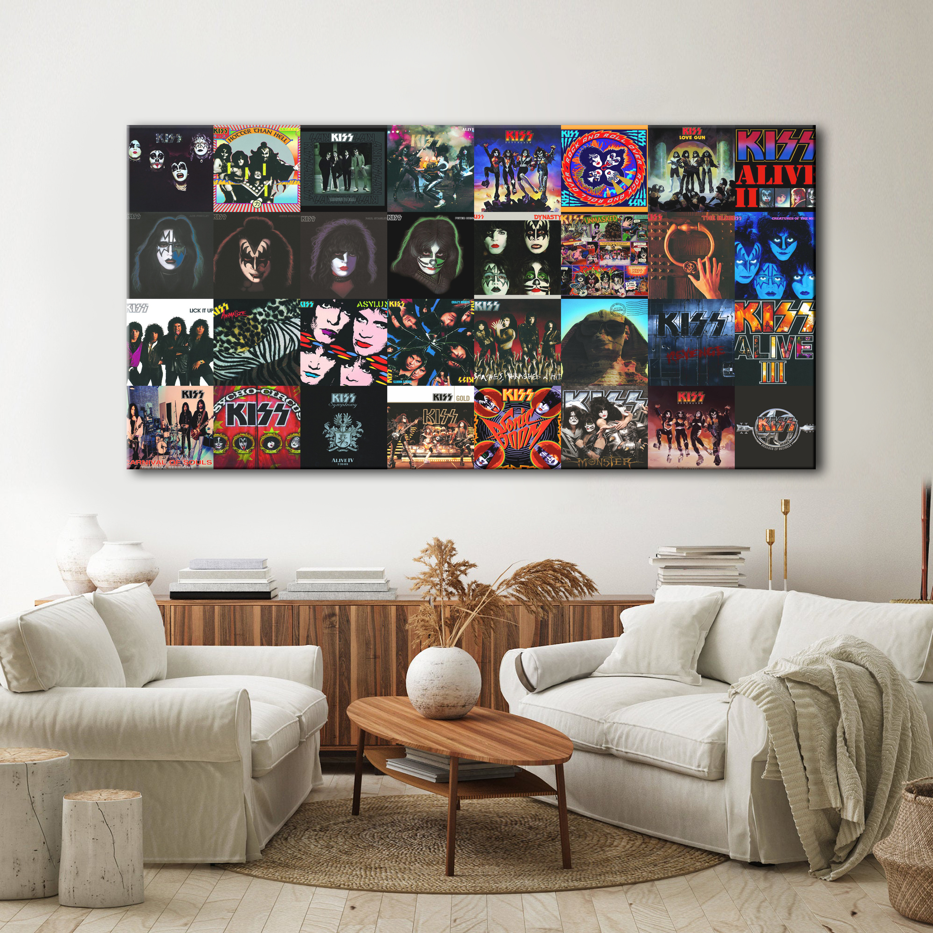Kiss Album Covers Collage Canvas Wall Art