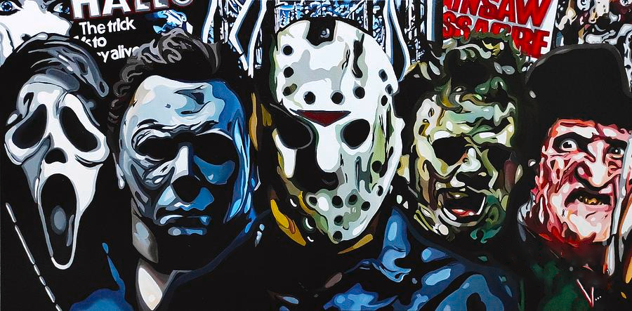 Slasher Horror Movie Villains Canvas Wall Art