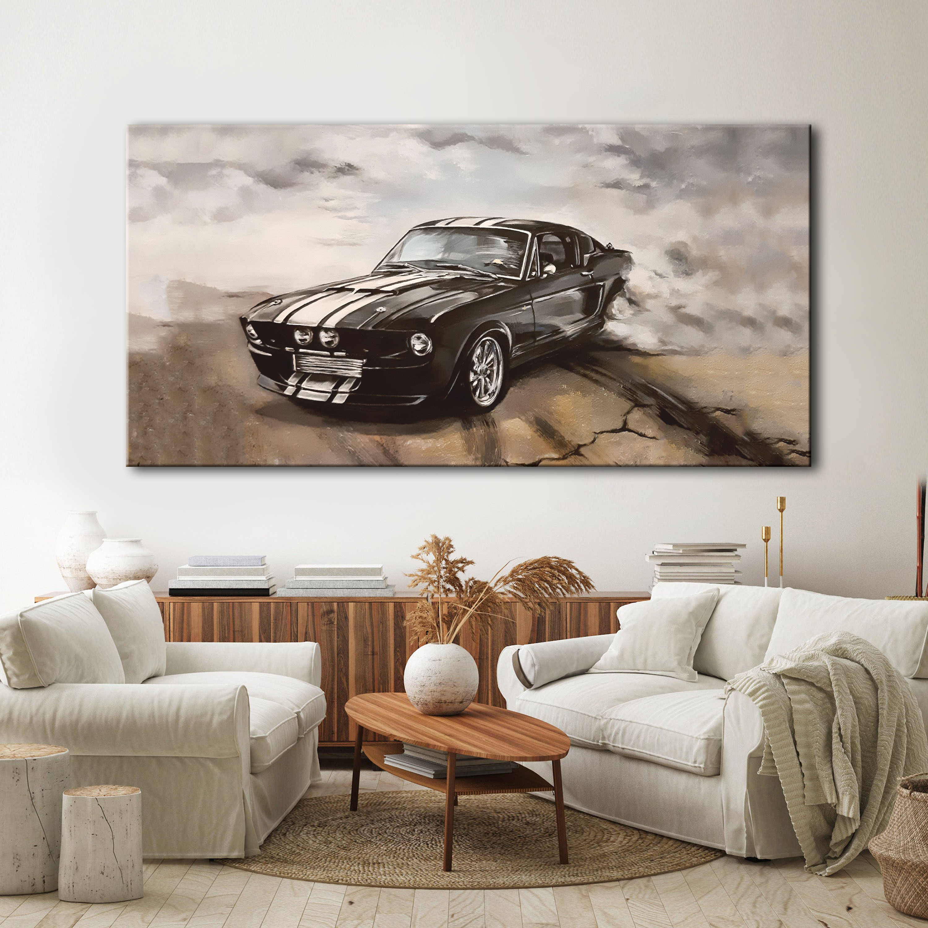 Ford Mustang GT500 Drift Canvas Wall Art