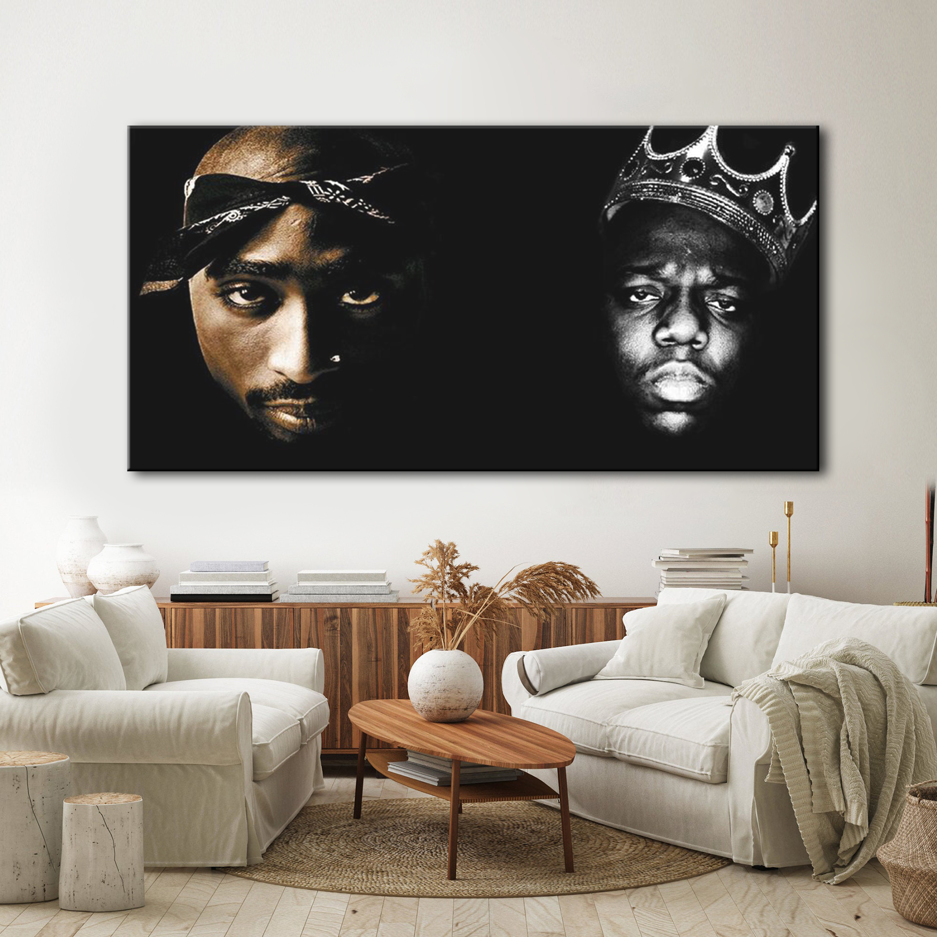 Greatest Rapper Tupac Shakur & The Notorious B.I.G. Canvas Wall Art