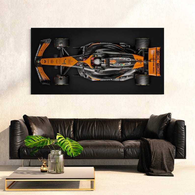 F1 McLaren MCL38 Season 2024 Formula 1 Race Car Canvas Wall Art