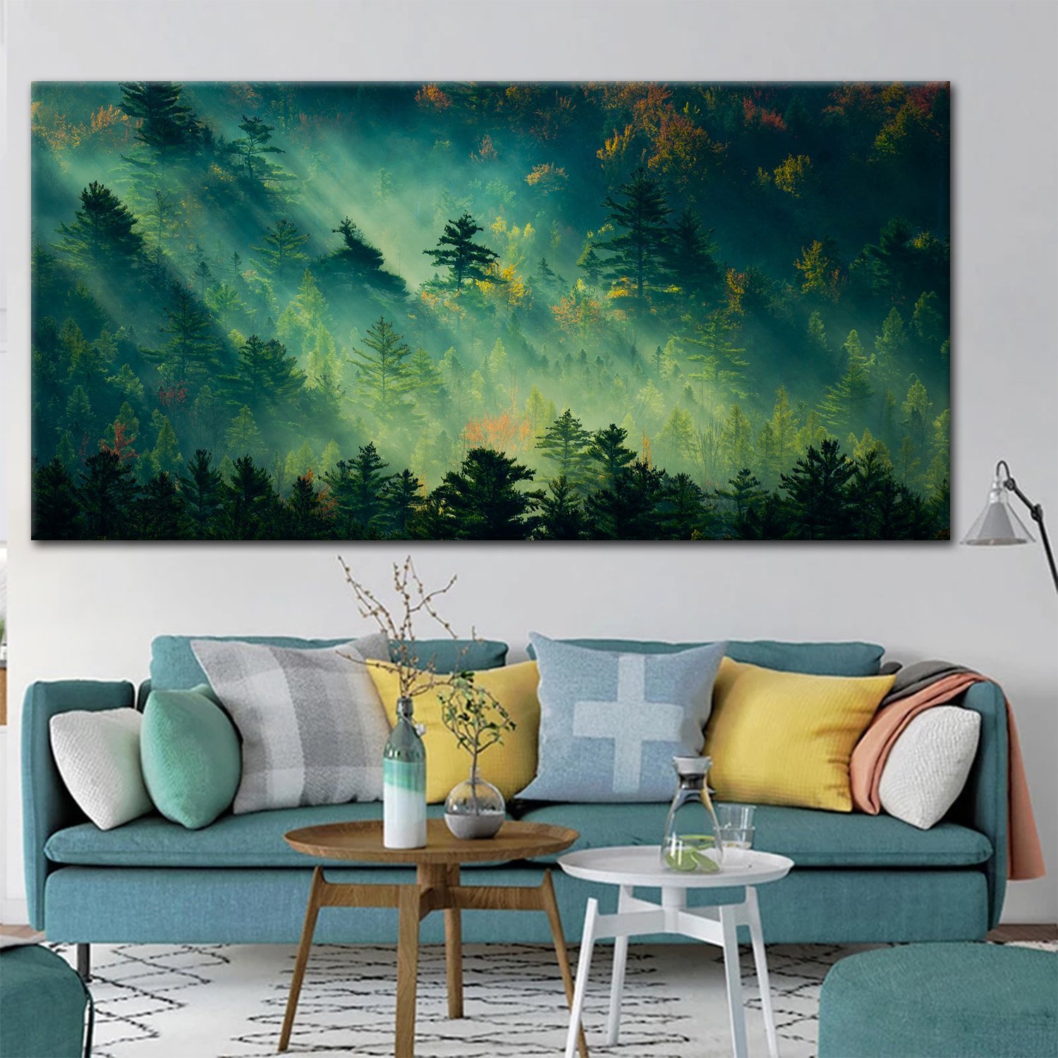 Early Morning Forest Canvas Wall Art