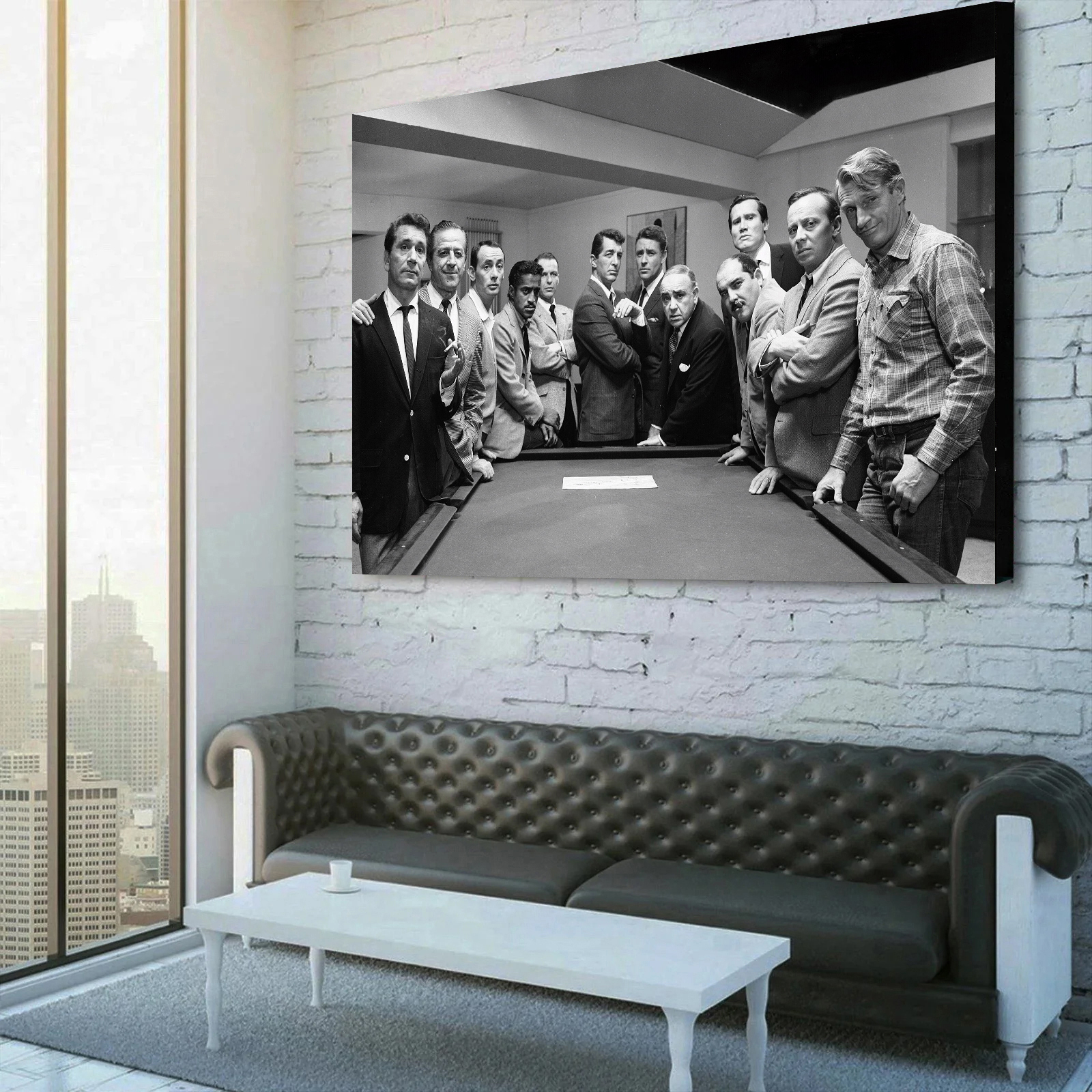 The Rat Pack at The Pool Table in Ocean's 11 Canvas Wall Art