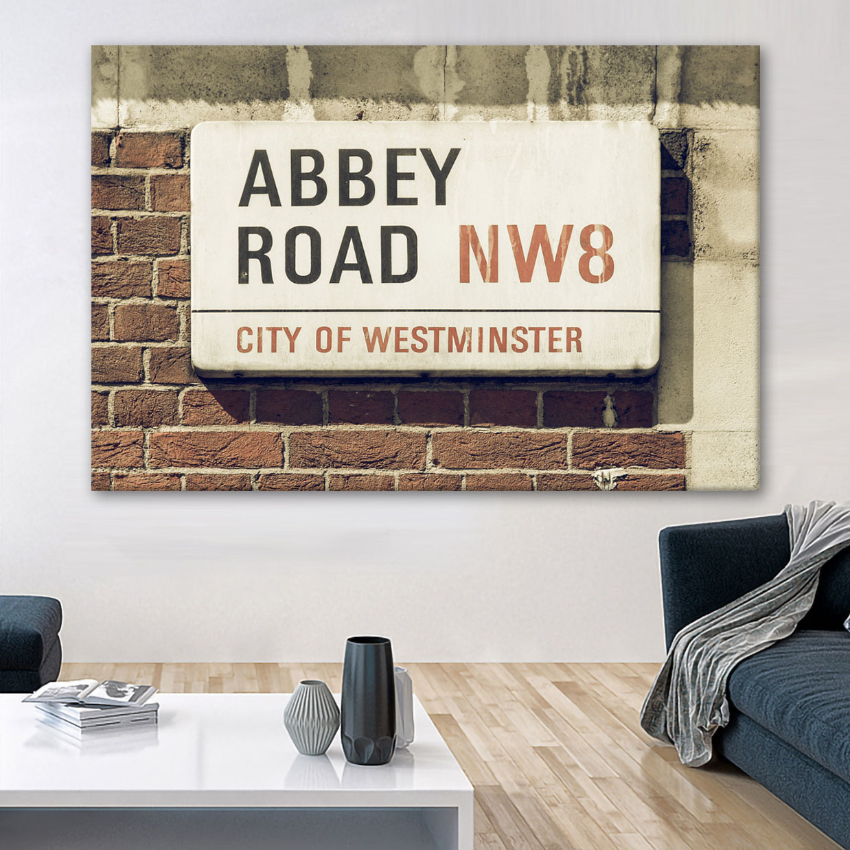 Abbey Road Studios street sign Canvas Wall Art