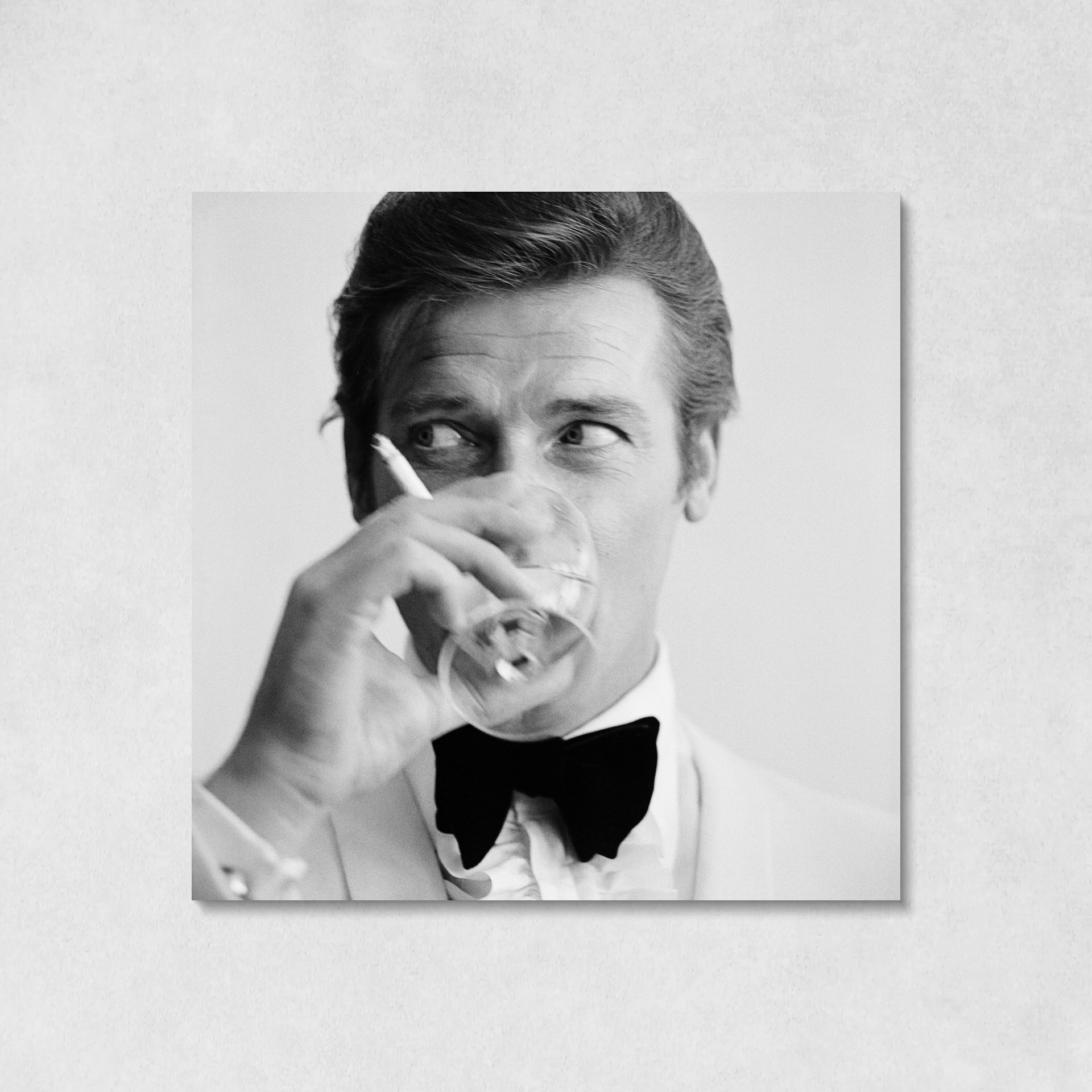 Shaken Not Stirred Roger Moore Downs Martini Canvas Wall Art