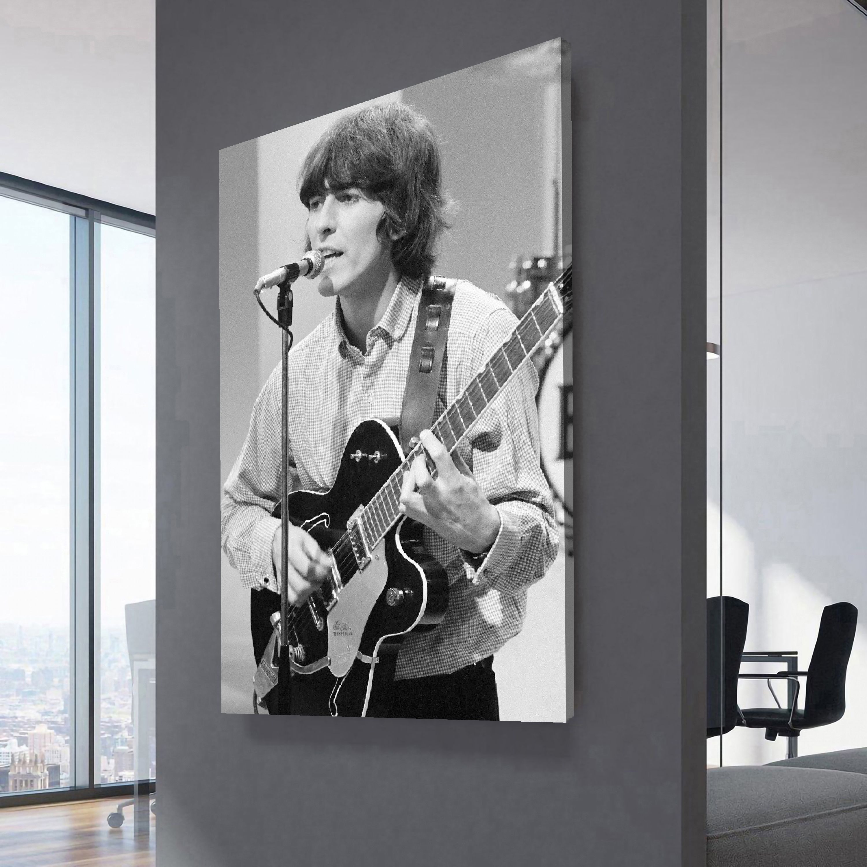 George Harrison playing his Gretsch Tennessee Rose guitar Canvas Wall Art