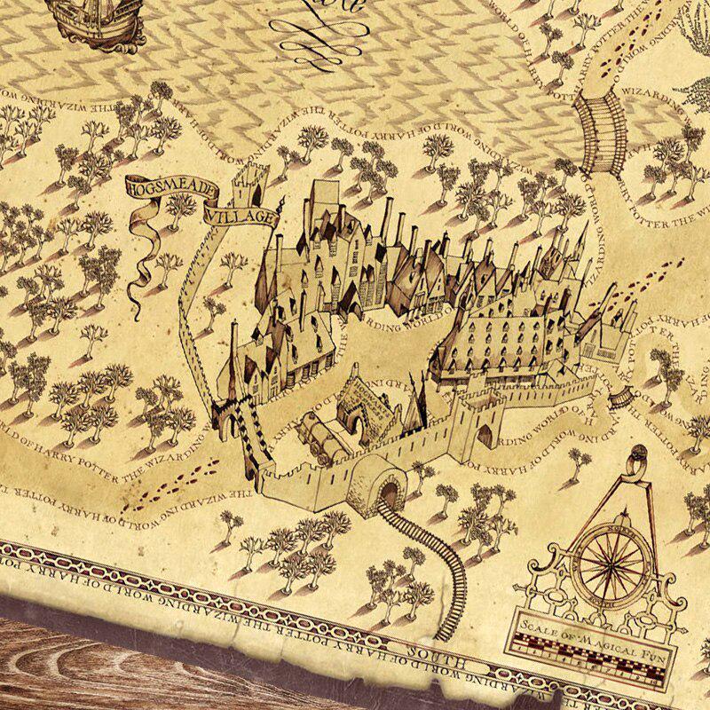 Harry Potter Hogsmeade and the New Diagon Alley Marauder's Map Canvas Wall Art