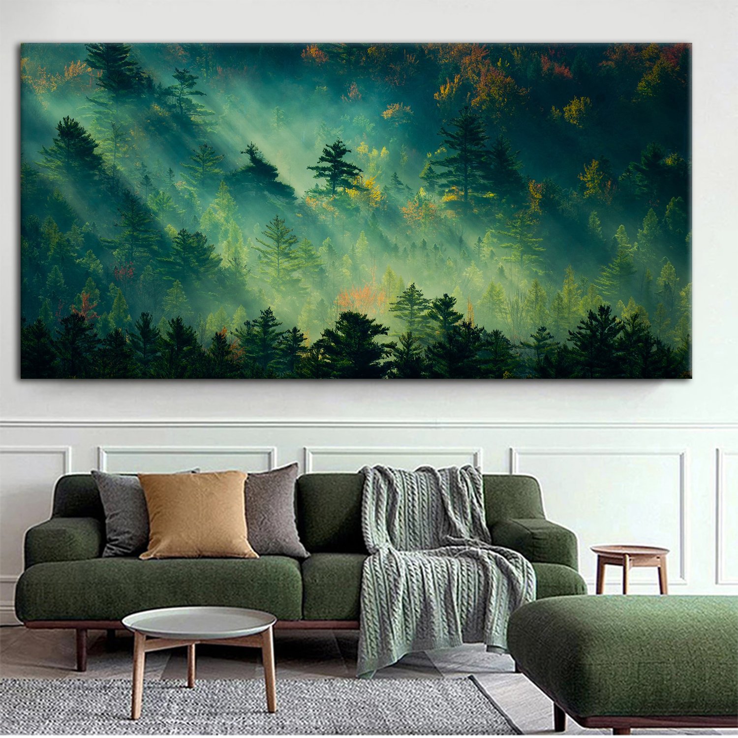 Early Morning Forest Canvas Wall Art