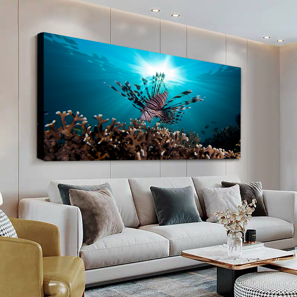 Sunburst Lionfish Seascape Canvas Wall Art