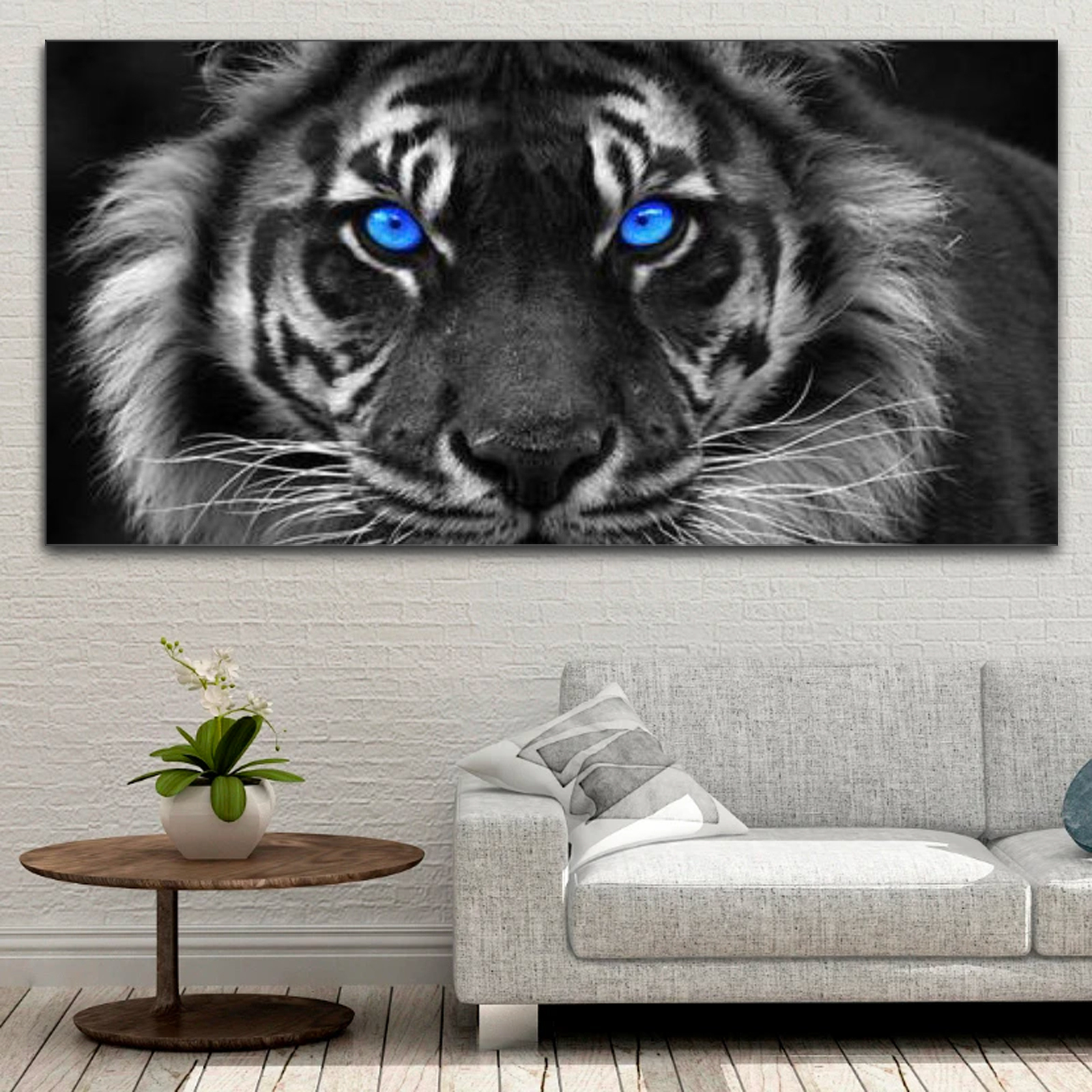 Blue Eyed Tiger Canvas Wall Art