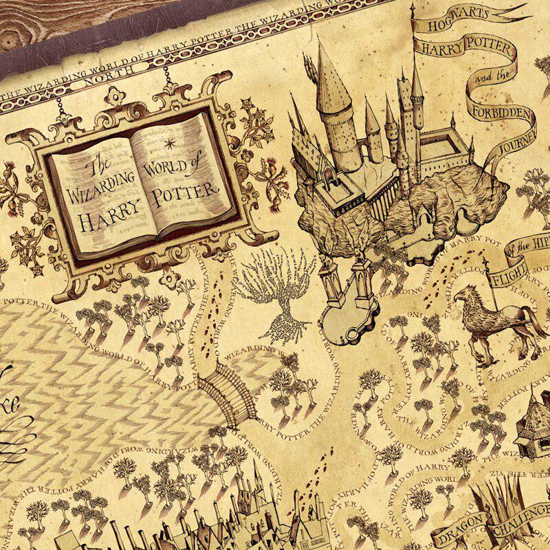 Harry Potter Hogsmeade and the New Diagon Alley Marauder's Map Canvas Wall Art