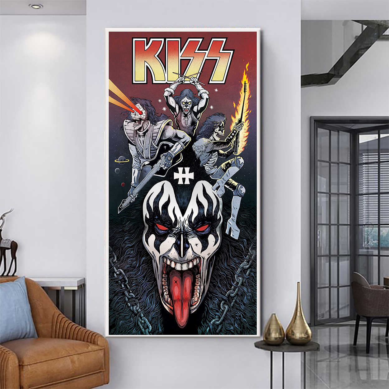 Kiss Band Design Canvas Wall Art