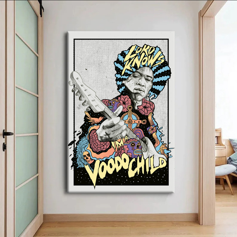 Jimi Hendrix : Voodoo Child Poster Canvas Wall Art