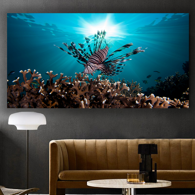 Sunburst Lionfish Seascape Canvas Wall Art