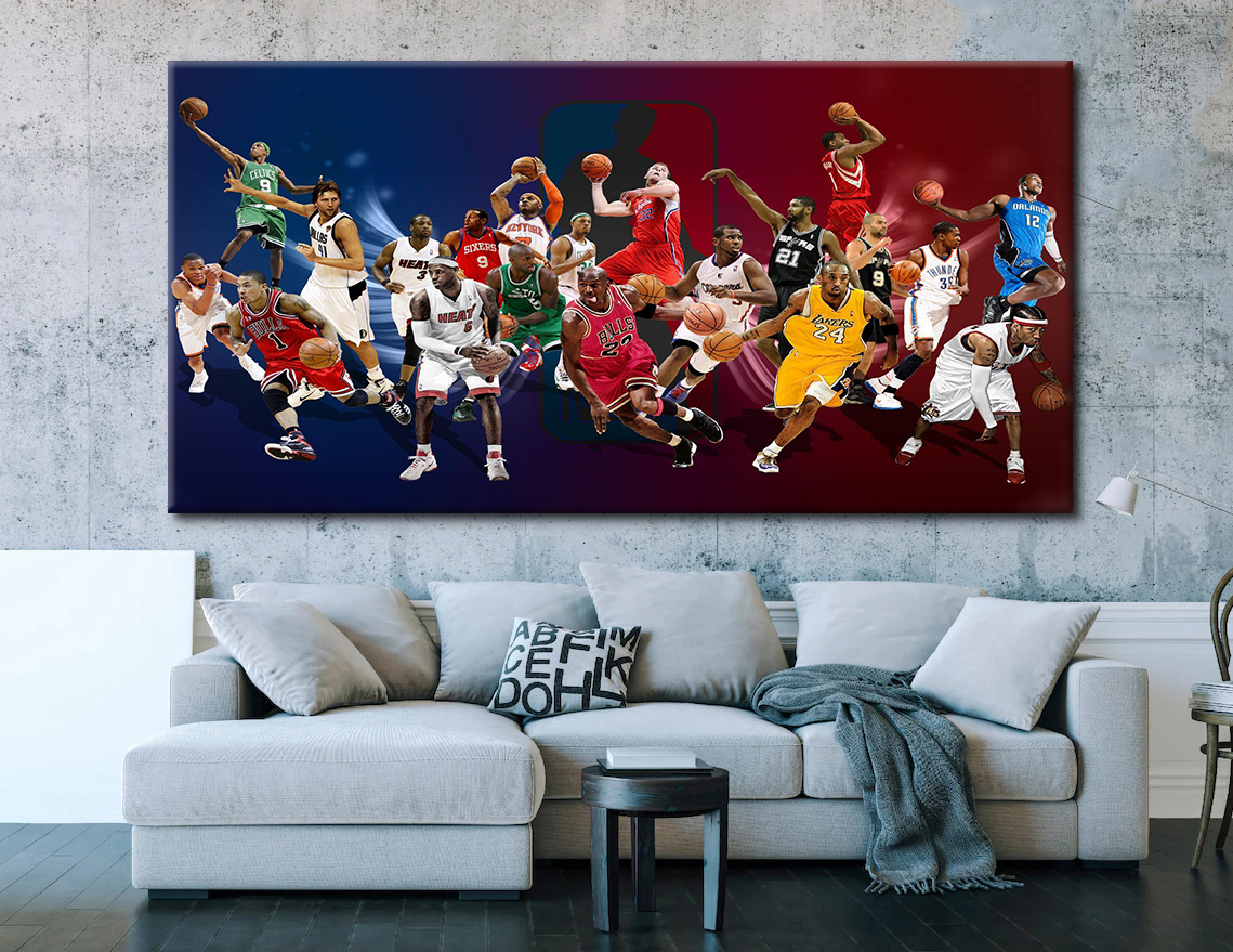 Captivating NBA Player Action Shots Canvas Wall Art