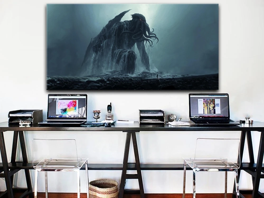 Cthulhu Landing Ashore Canvas Wall Art