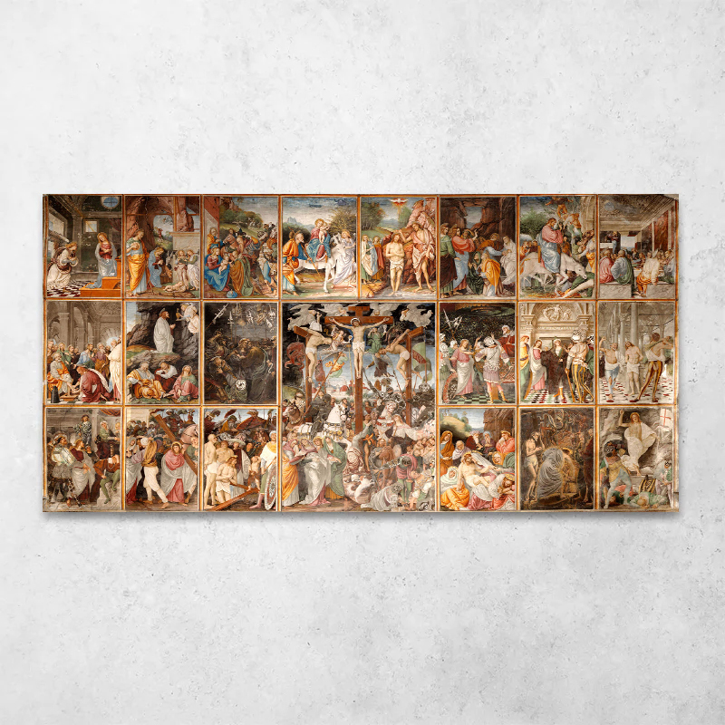 Stories of life and passion of Christ by Gaudenzio Ferrari Canvas Wall Art