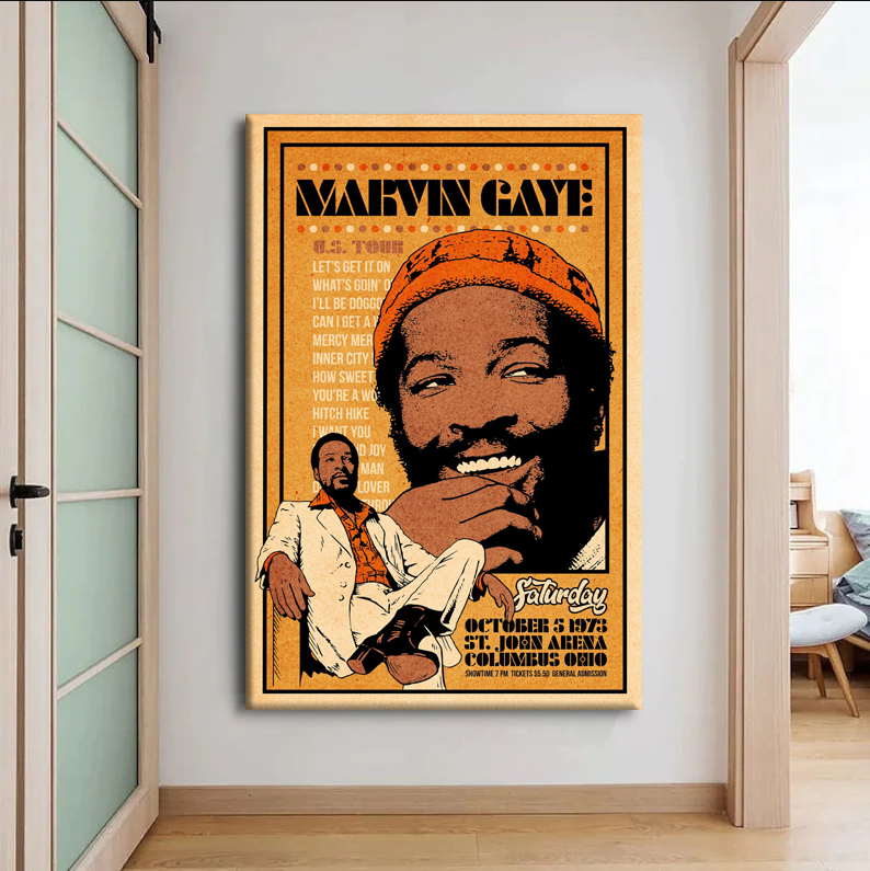 Marvin Gaye Let's Get It On Tour 1973 Canvas Wall Art