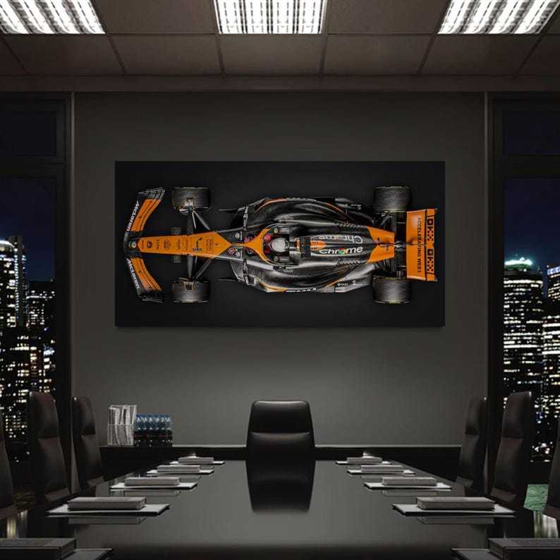 F1 McLaren MCL38 Season 2024 Formula 1 Race Car Canvas Wall Art