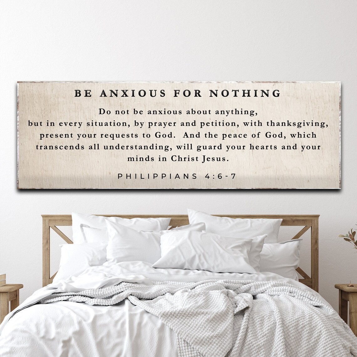 Be Anxious for Nothing Philippians 4:6-7 Scripture Canvas Wall Art
