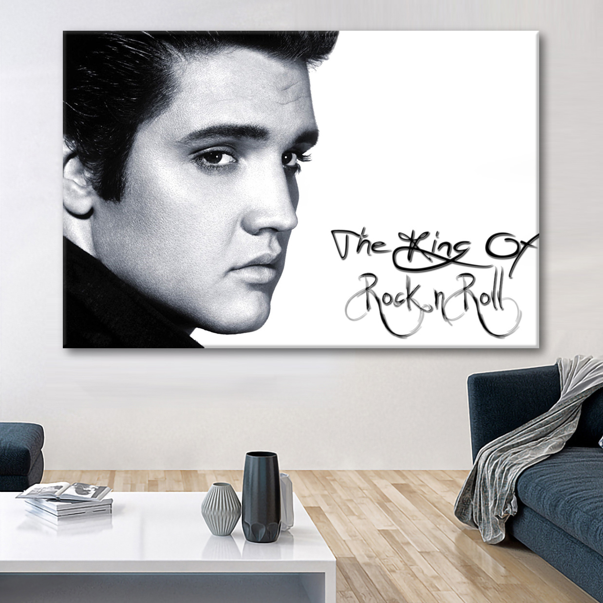 The King of Rock and Roll Elvis Presley Canvas Wall Art