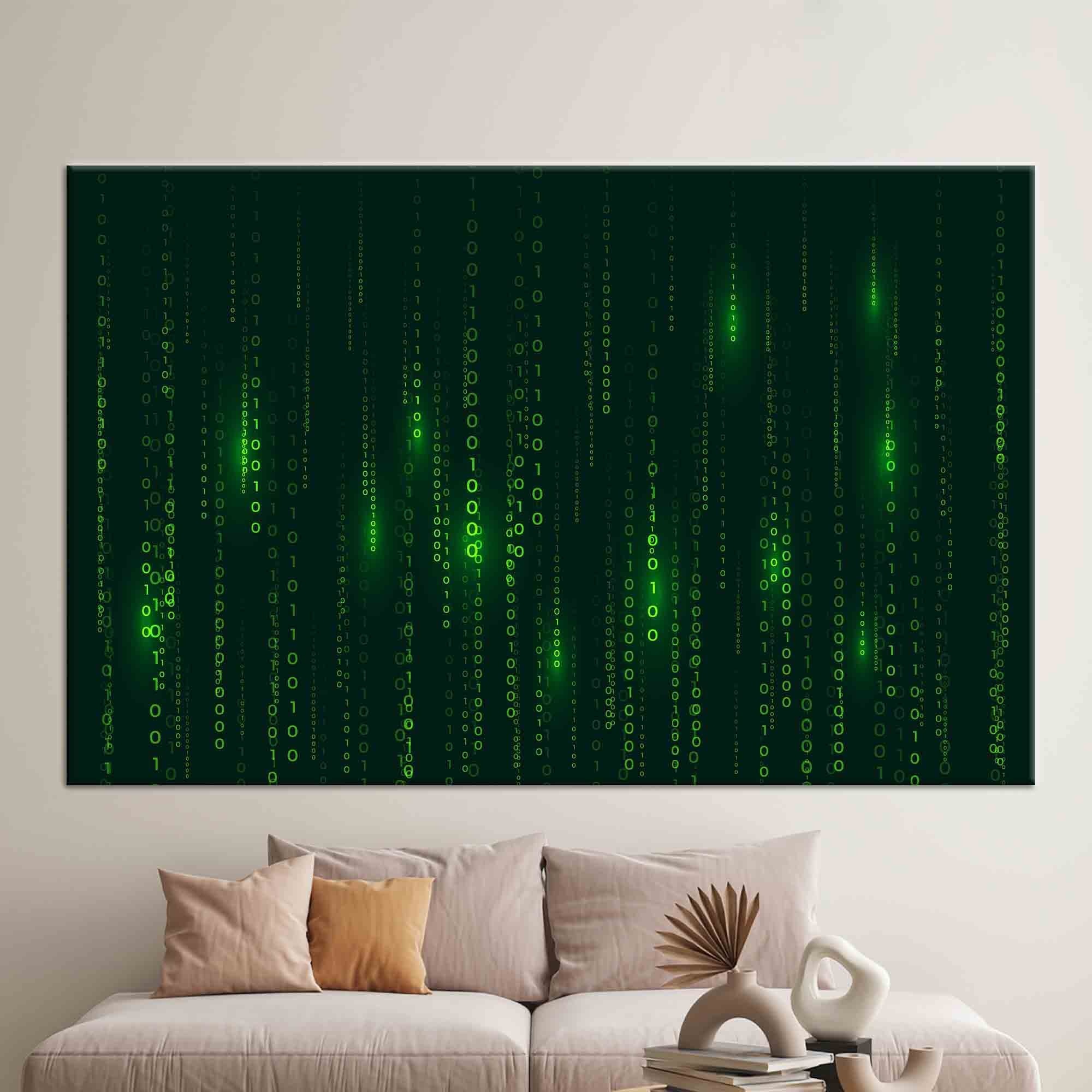The Matrix Digital Rain Canvas Wall Art