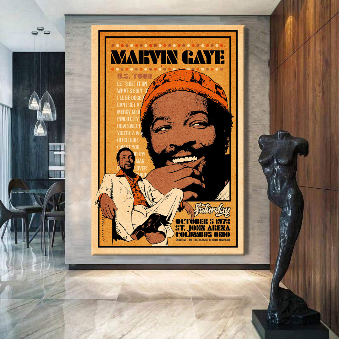 Marvin Gaye Let's Get It On Tour 1973 Canvas Wall Art