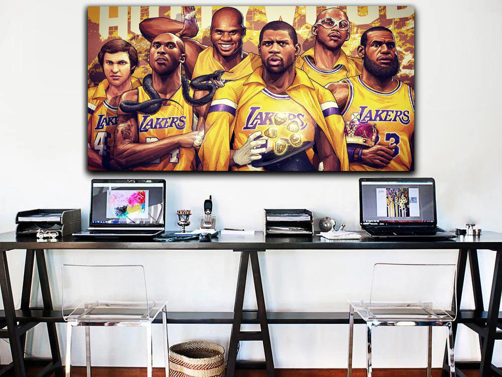 LA Lakers Famous Players Canvas Wall Art