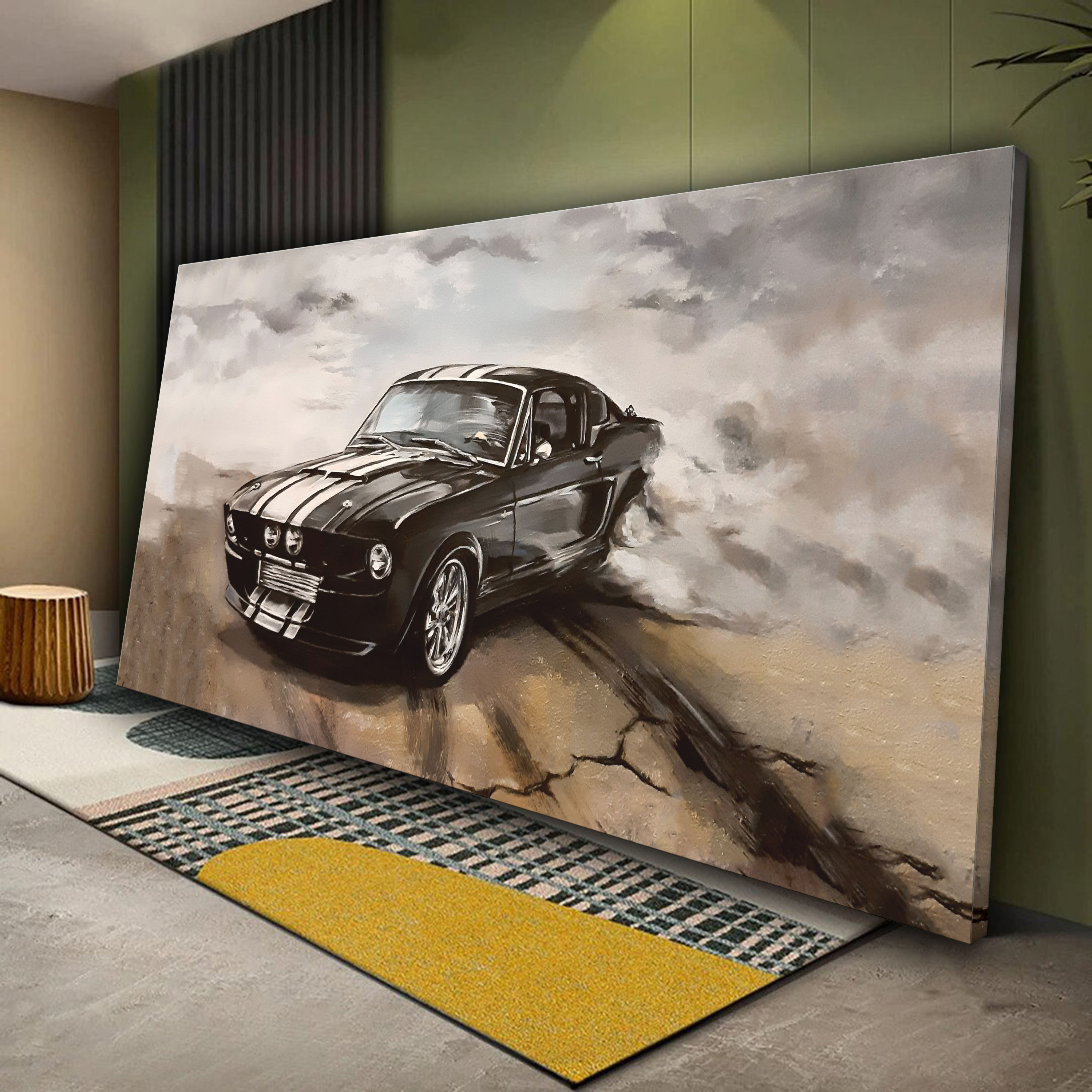 Ford Mustang GT500 Drift Canvas Wall Art