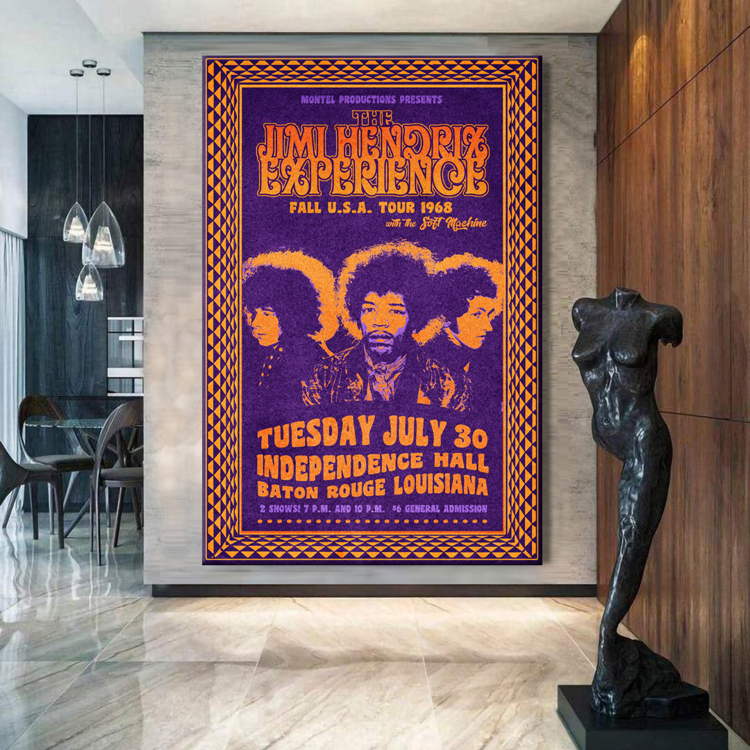 The Jimi Hendrix Experience 1968 Tour Canvas Wall Art
