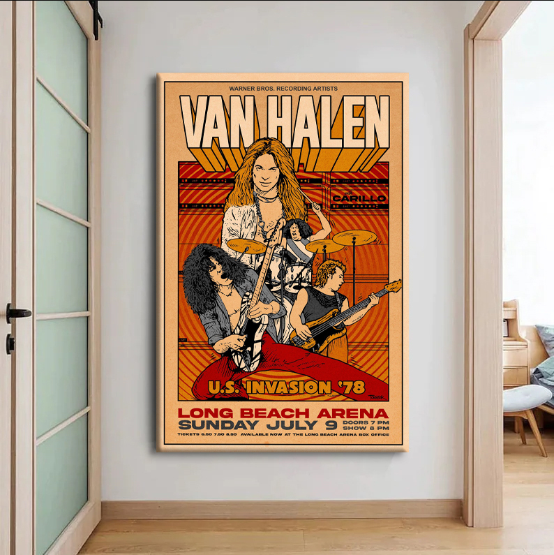 Van Halen 1978 World Tour - Long Beach Arena Canvas Wall Art
