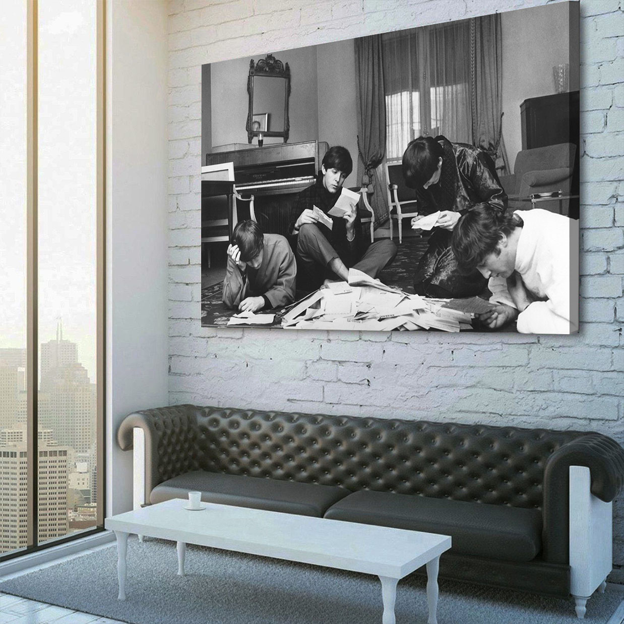 The Beatles Check Fan Mail, Paris, 1964 Canvas Wall Art