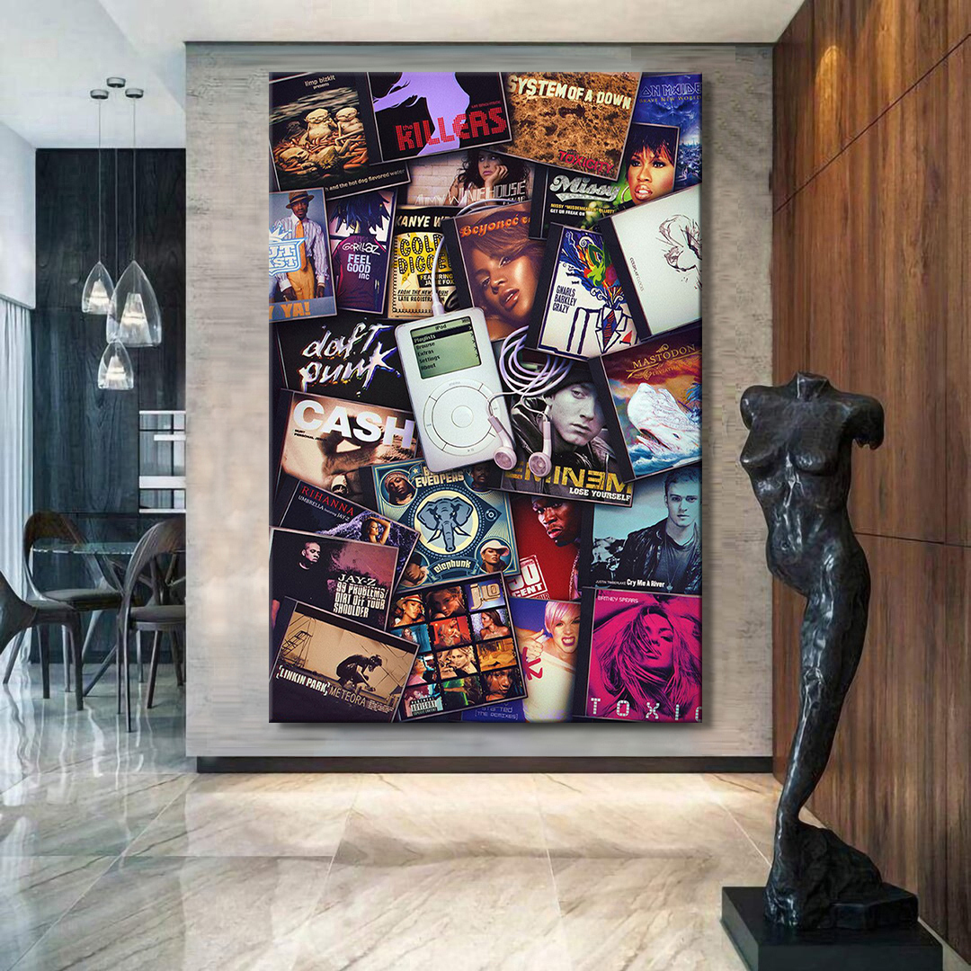 A Bunch Of Famous Album Covers Canvas Art