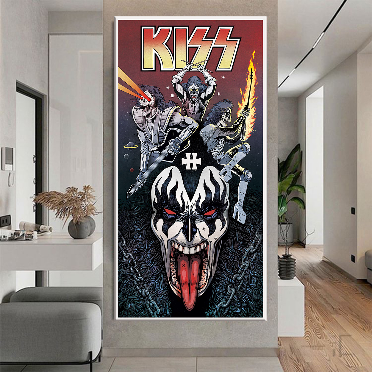 Kiss Band Design Canvas Wall Art