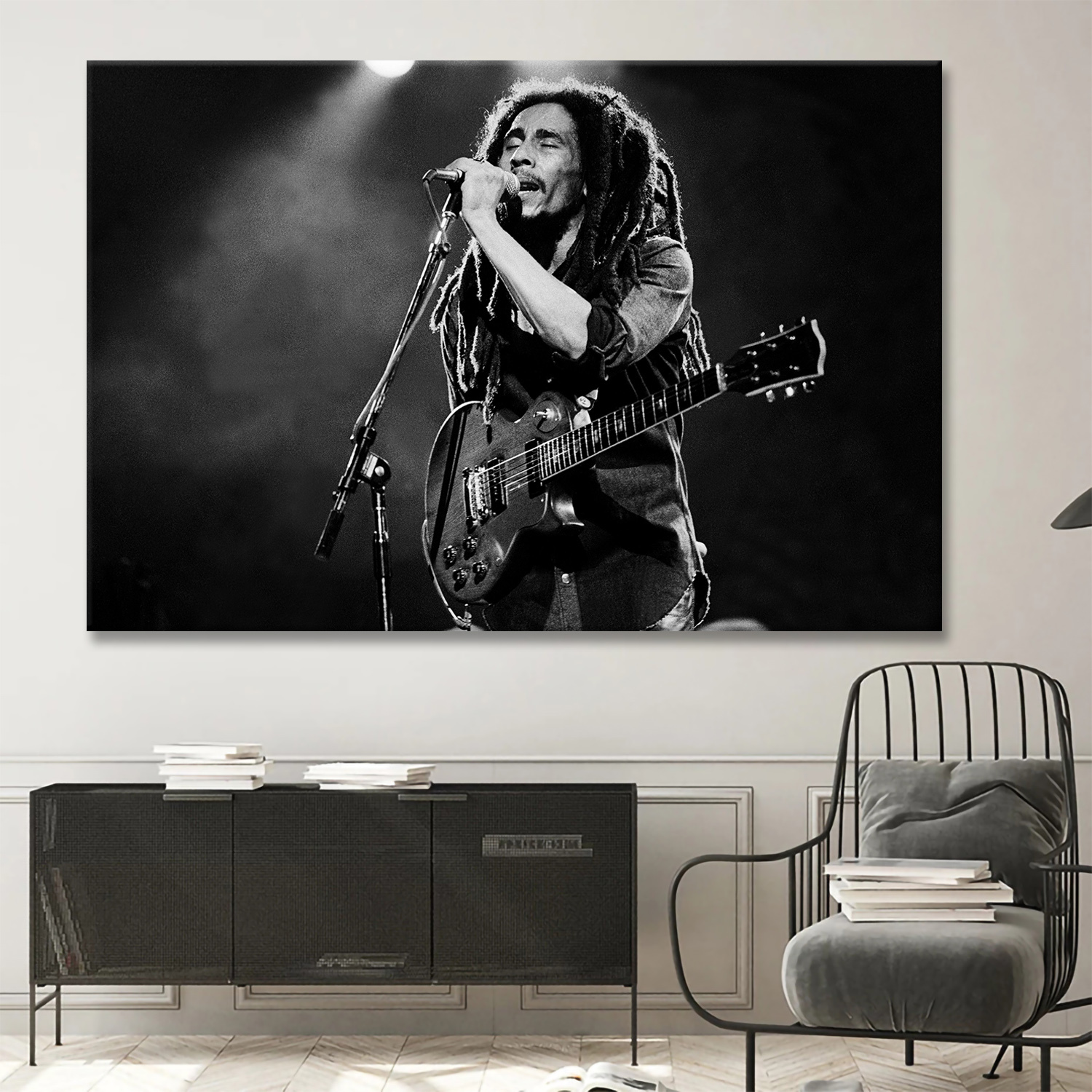 Bob Marley Concert Live Solo Canvas Wall Art