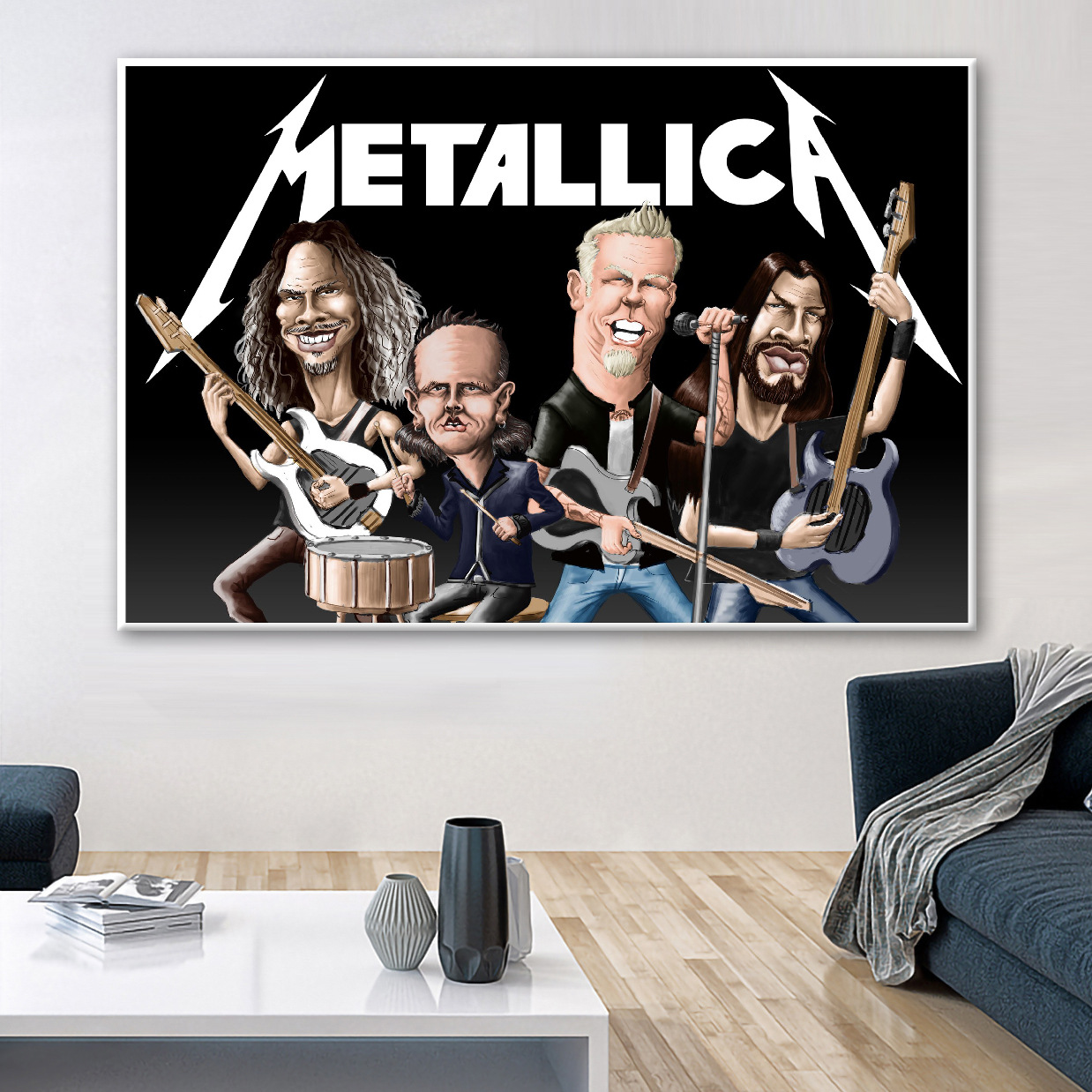 Metallica Cartoons Caricatures Canvas Wall Art