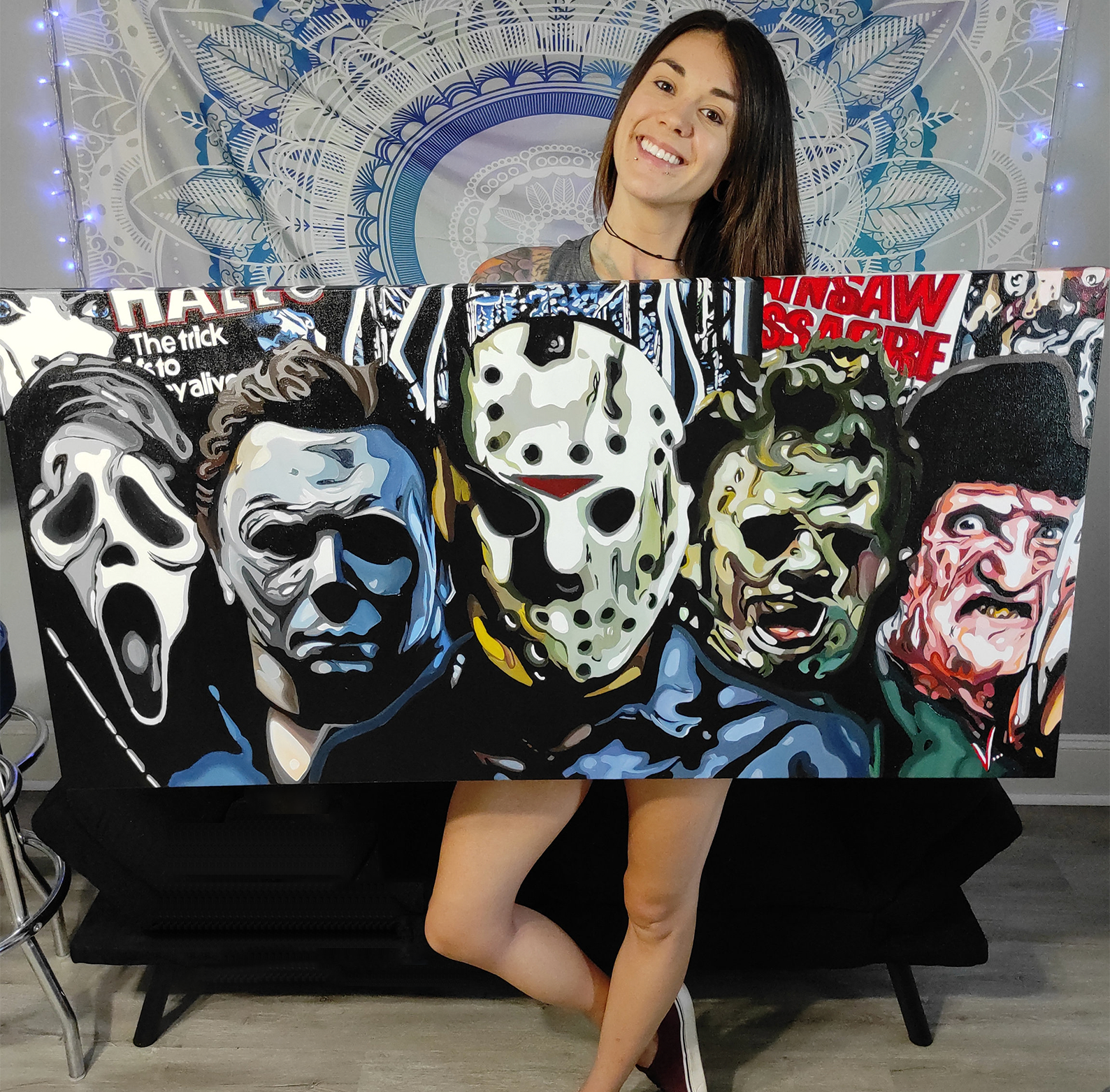 Slasher Horror Movie Villains Canvas Wall Art