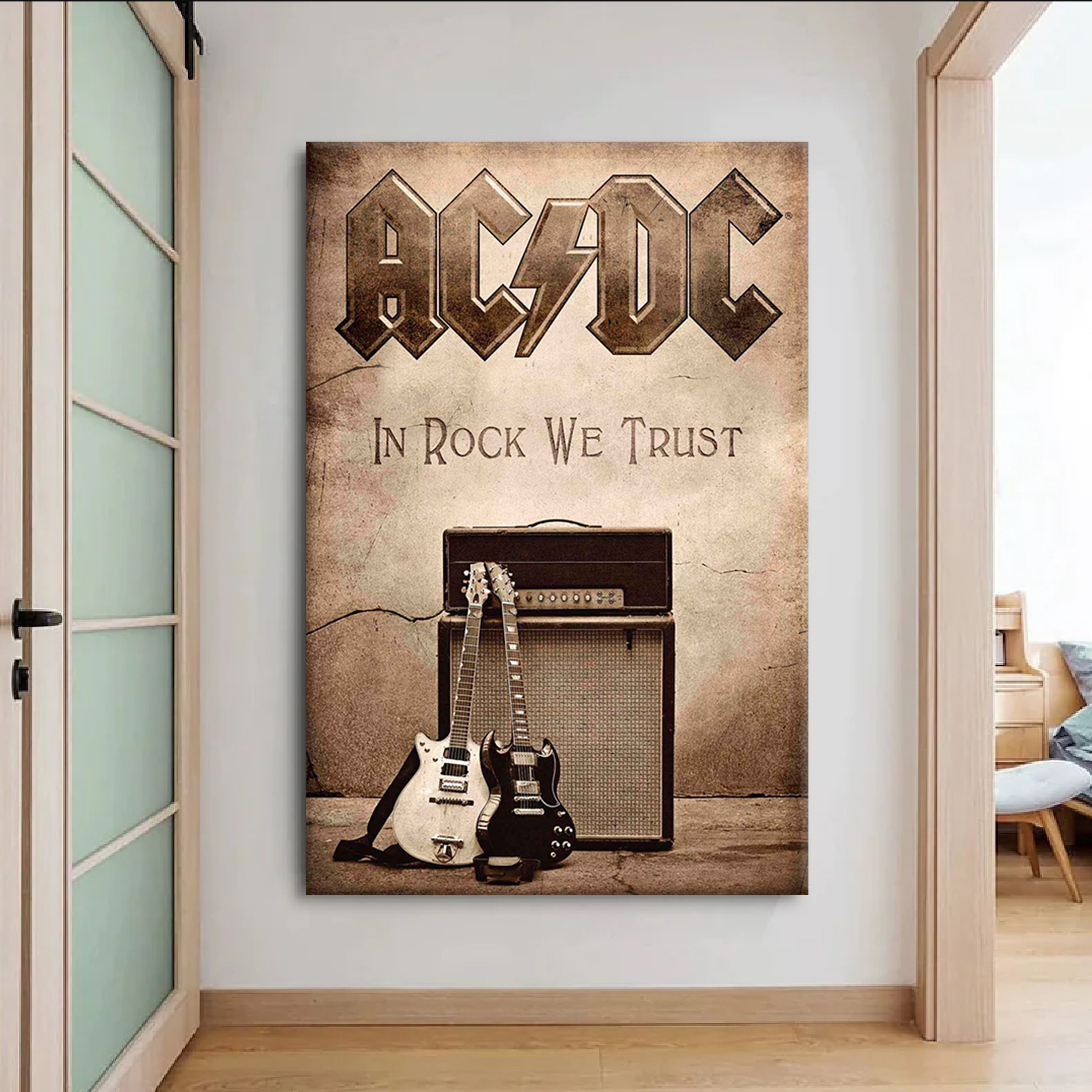 AC/DC - In Rock We Trust Canvas Wall Art