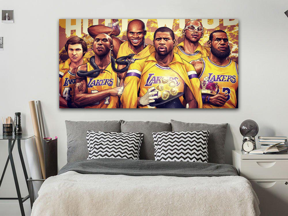 LA Lakers Famous Players Canvas Wall Art