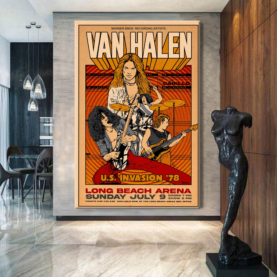 Van Halen 1978 World Tour - Long Beach Arena Canvas Wall Art