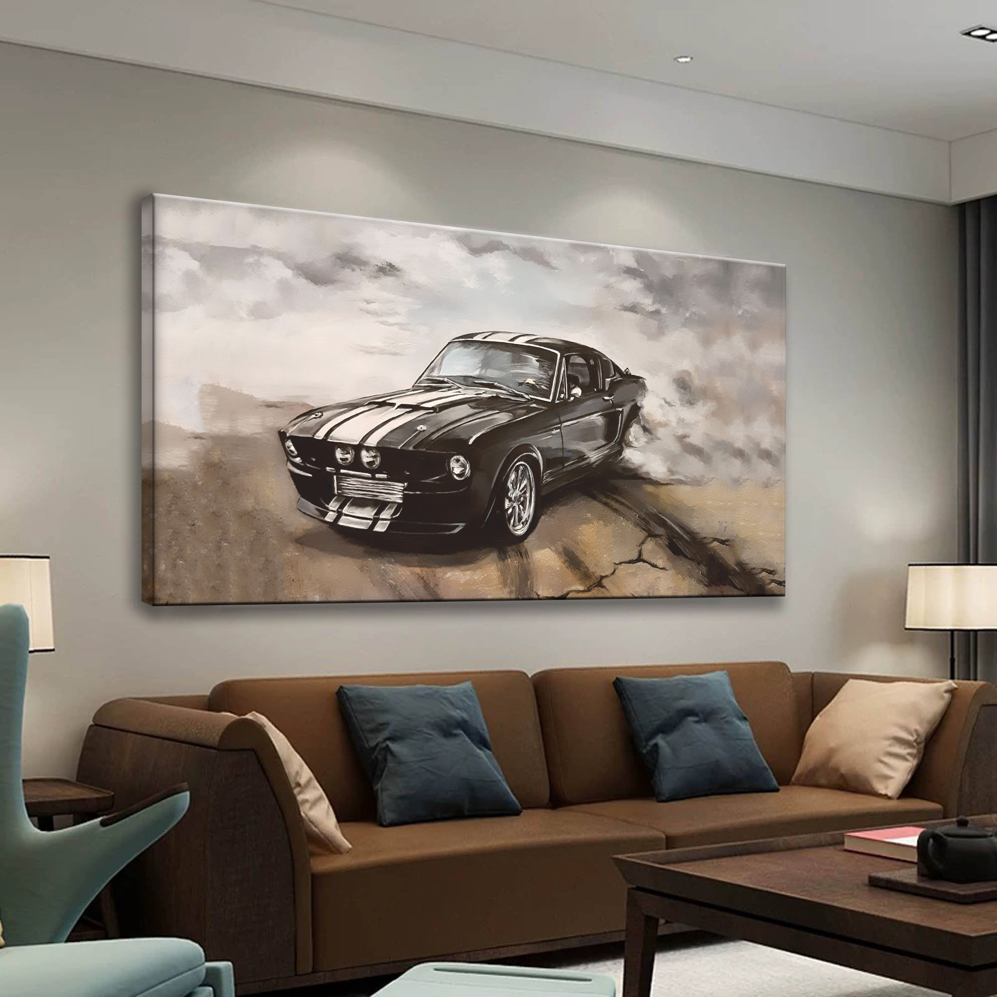 Ford Mustang GT500 Drift Canvas Wall Art