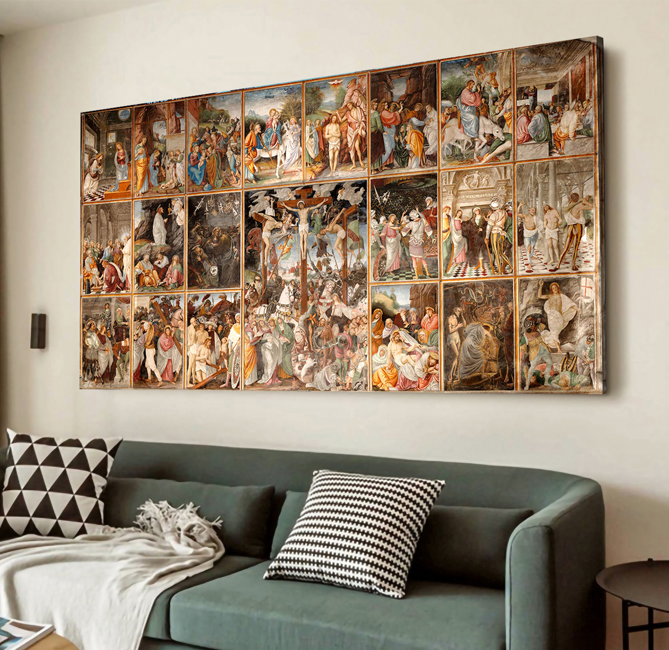 Stories of life and passion of Christ by Gaudenzio Ferrari Canvas Wall Art
