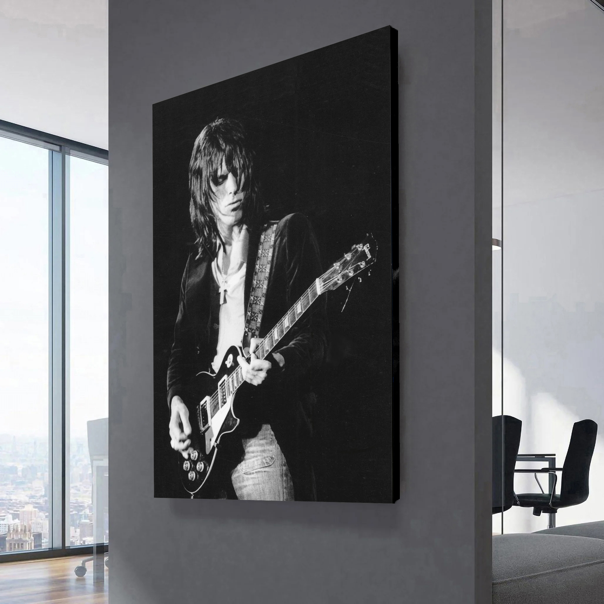 Jeff Beck on stage in San Jose 1975 Canvas Wall Art
