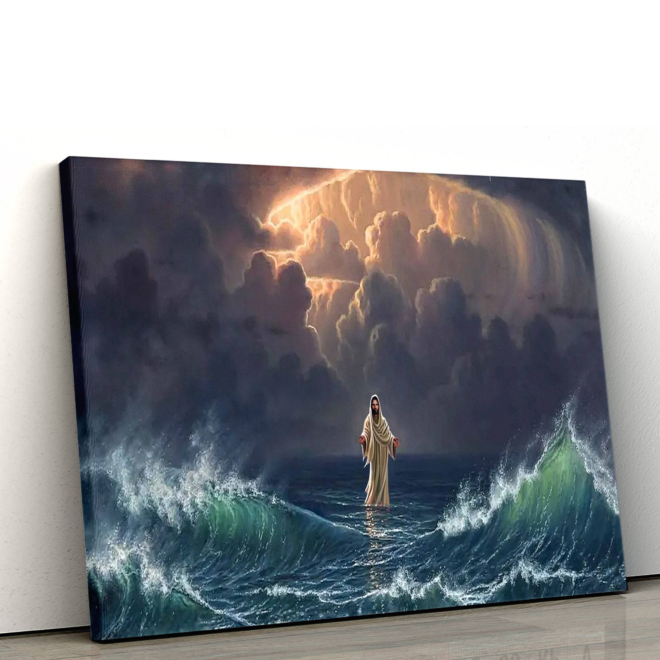 Jesus Christ Walks On Water Canvas Wall Art Print