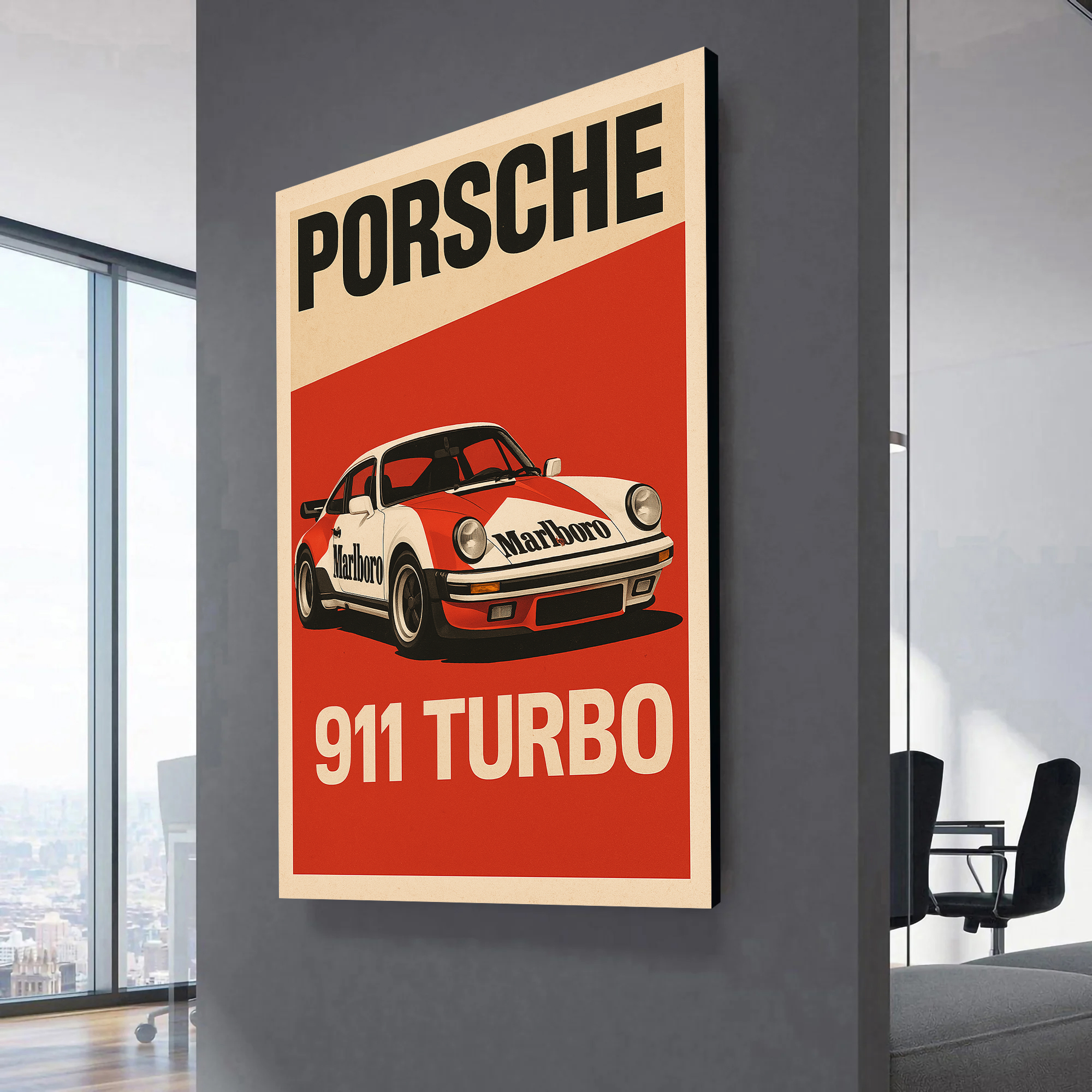 Vintage Porsche 911 Turbo Marlboro Canvas Wall Art