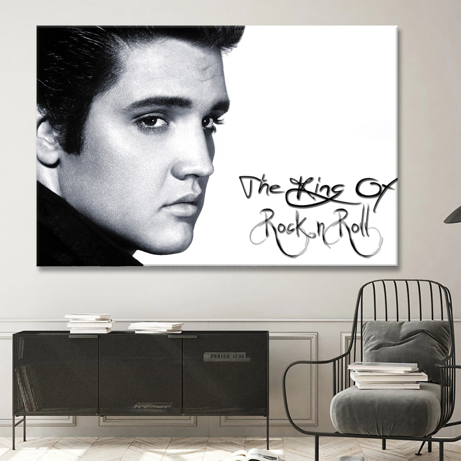 The King of Rock and Roll Elvis Presley Canvas Wall Art