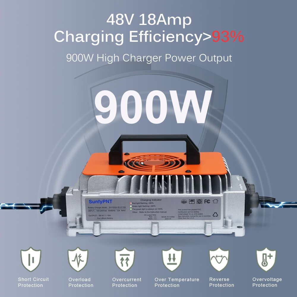 48V Lithium Battery Golf Cart 48 Volt 100Ah LiFePO4 Batteries Kit, Golf Cart Accessories, Includes 200A Bluetooth BMS,LCD Display and Charger, 51.2V Pack for Ebike Truck Trolling Motor etc.