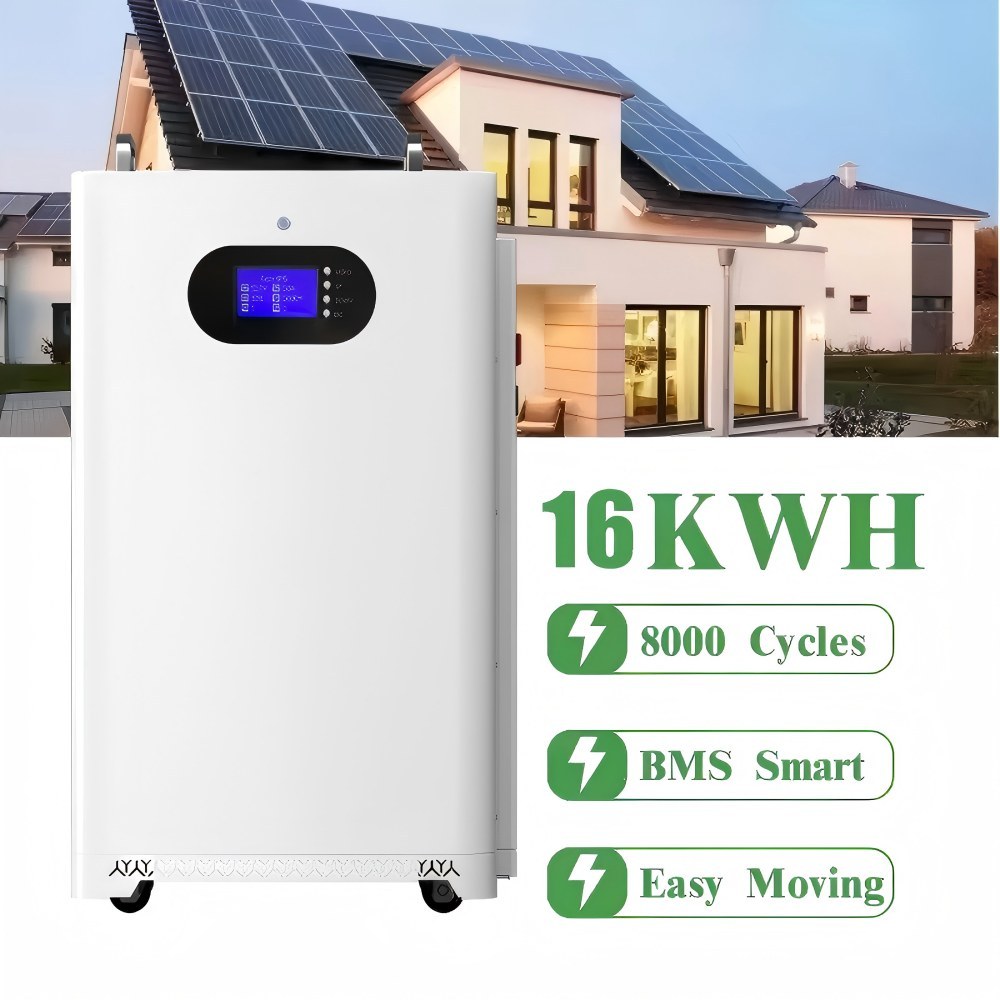 51.2V 320Ah LiFePO4 Battery 16kWh Lithium ion Solar Battery Mobile ESS With Active Balancer for Home Energy Storage System Backup Power for Home Grid-Tie Solar Power