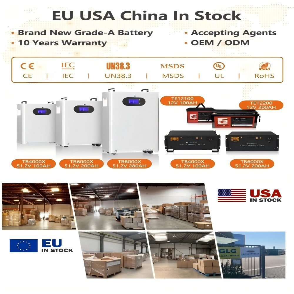 51.2V 300Ah LiFePO4 Battery 15kWh Lithium ion Solar Battery Mobile ESS With Active Balancer for Home Energy Storage System Backup Power for Home Grid-Tie Solar Power