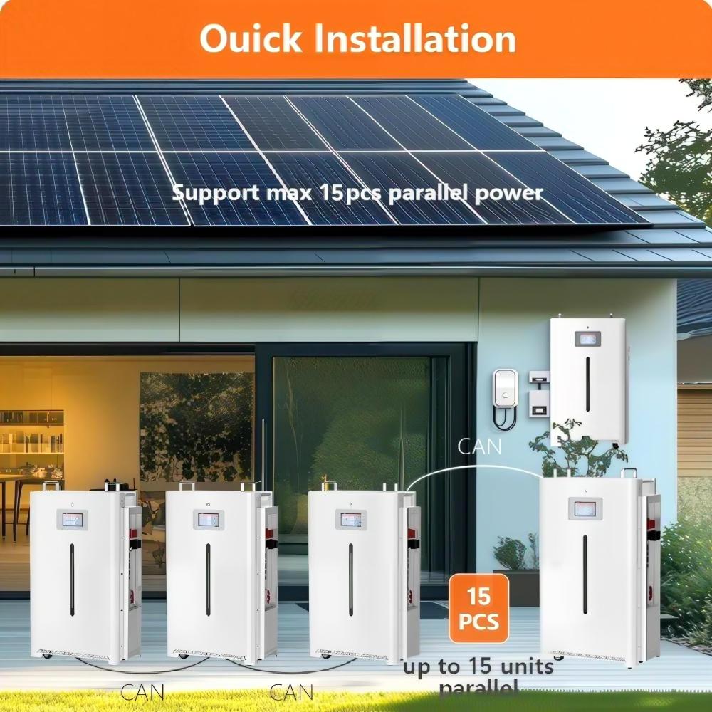 51.2V 320Ah LiFePO4 Battery,Batería Lifepo4,Deep Cycle Batteries,16kWh Lithium ion Solar Battery Mobile ESS With Active Balancer for Home Energy Storage System Backup Power for Home Grid-Tie Solar Power